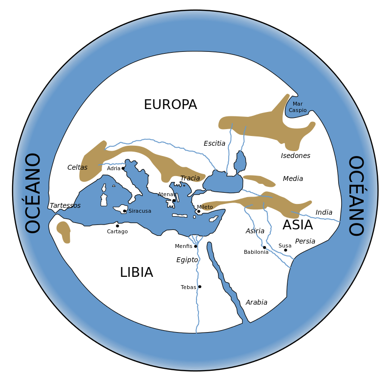 Mapa de Hecateo de Mileto (550 a.C.-476 a.C.)