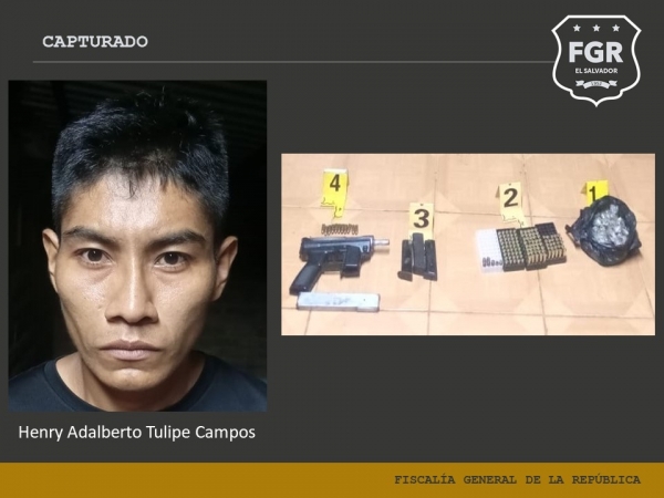 Capturan a pandillero con droga y una mini UZI