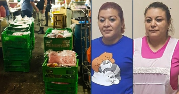 Mujeres fueron detenidas en mercado central tras comprar carne que había sido robada