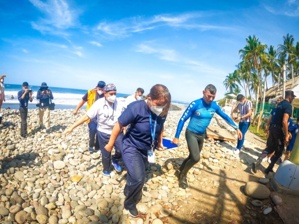 Realizan simulacro de rescate previo al Surf City El Salvador ISA World Surfing Games