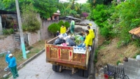 Basura acumulada de dos semanas es retirada de calles de Cuyultitán