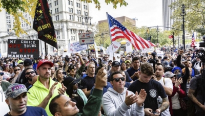 Protesta contra imposición de vacunas en Nueva York